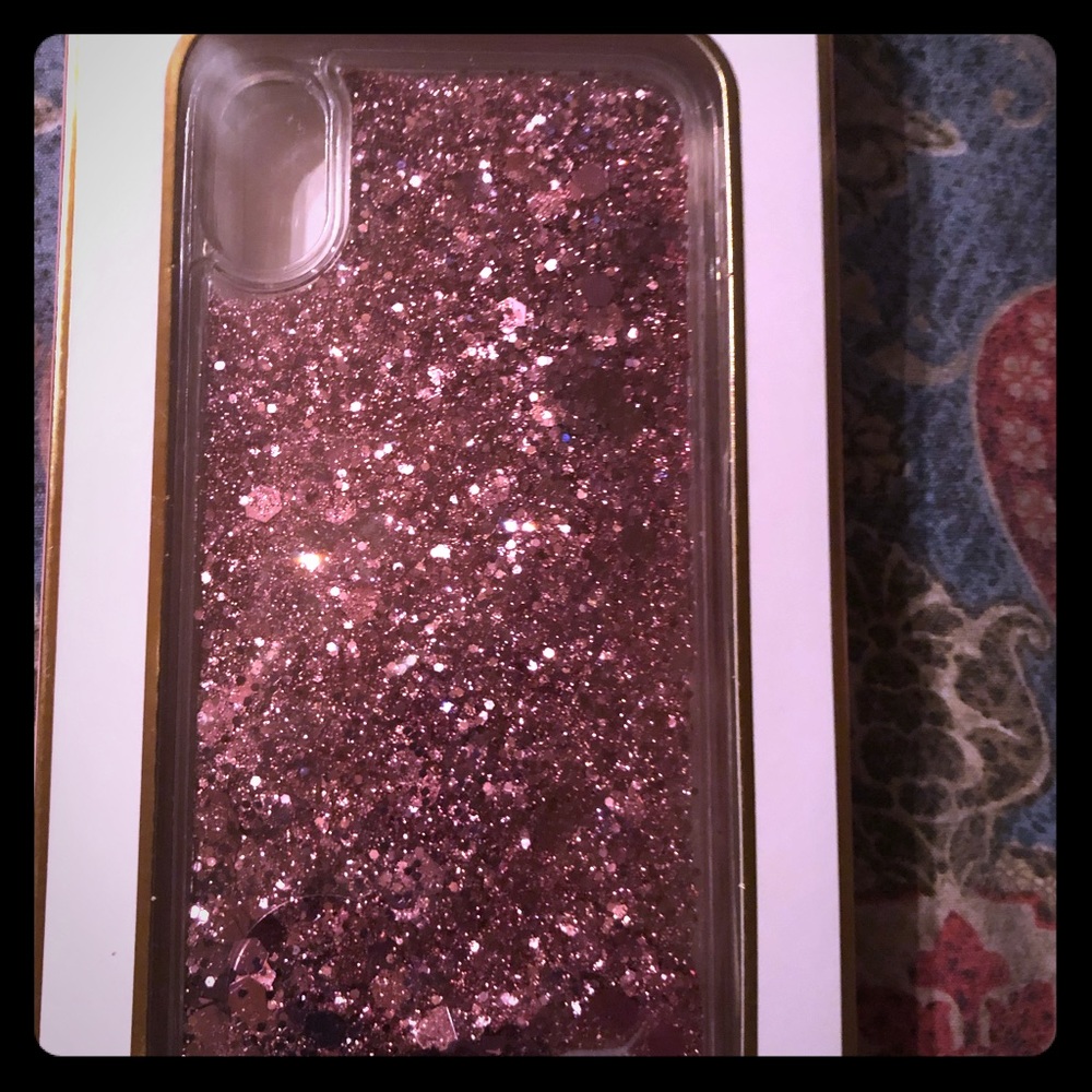 Pink glitter iPhone X phone case